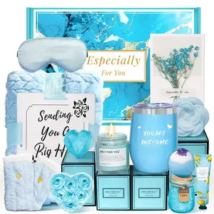 Birthday Gifts Basket for Women, Get Well Gifts,  Care Package with Flannel Blanket, Tumbler - Valentine's, Mother's Day, Christmas Gifts for Women, Mom, Wife, Girlfriend, Friends, Sister