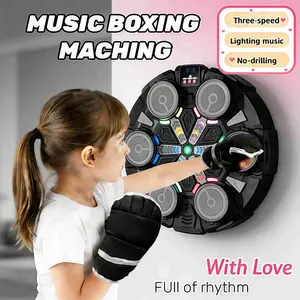 Smart Music Boxing Trainer Machine, Bluetooth-compatible Sync Rhythm, LED Real-Time Feedback, Wall-Mountable, Home Office Gym Use, Includes Punching Gloves
