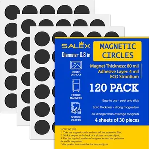 Small Magnets for Crafts with Adhesive Backing 0.8 Inch-Pack of 120 Flat Self Adhesive Magnetic Dots Peel and Stick - Cut Sticky Round Magnet Circles For Fridge For DIY For Classroom