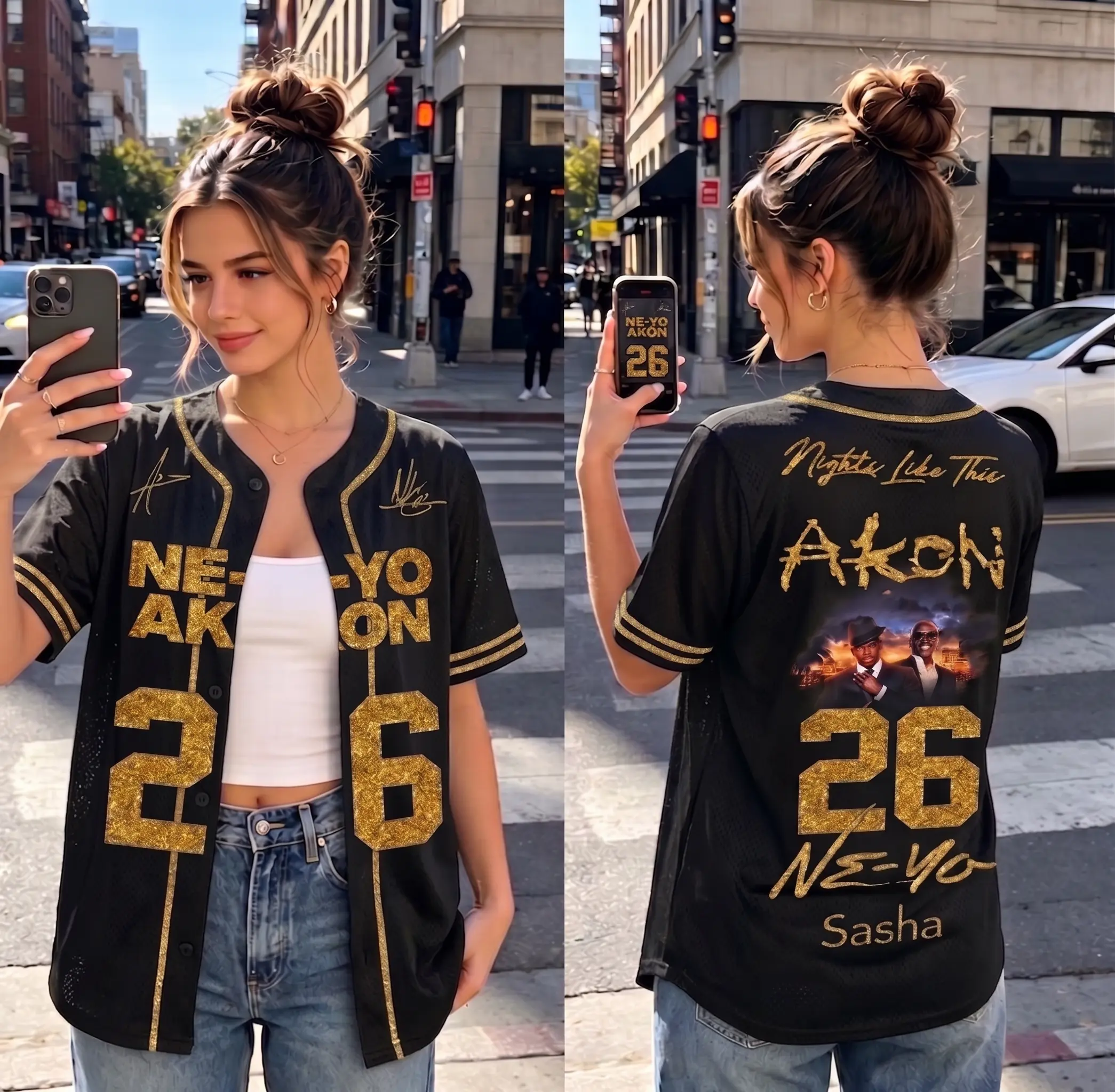 N&A 26 Black Gold Baseball Jersey, Unisex R&B Music Fan Button Down Shirt, For Fans N&A 26 Black Gold Baseball Jersey, Unisex R&B Music Fan Button Down Shirt, For Fans