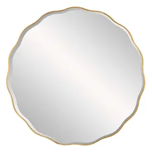 Aneta Large Round Mirror in Gold