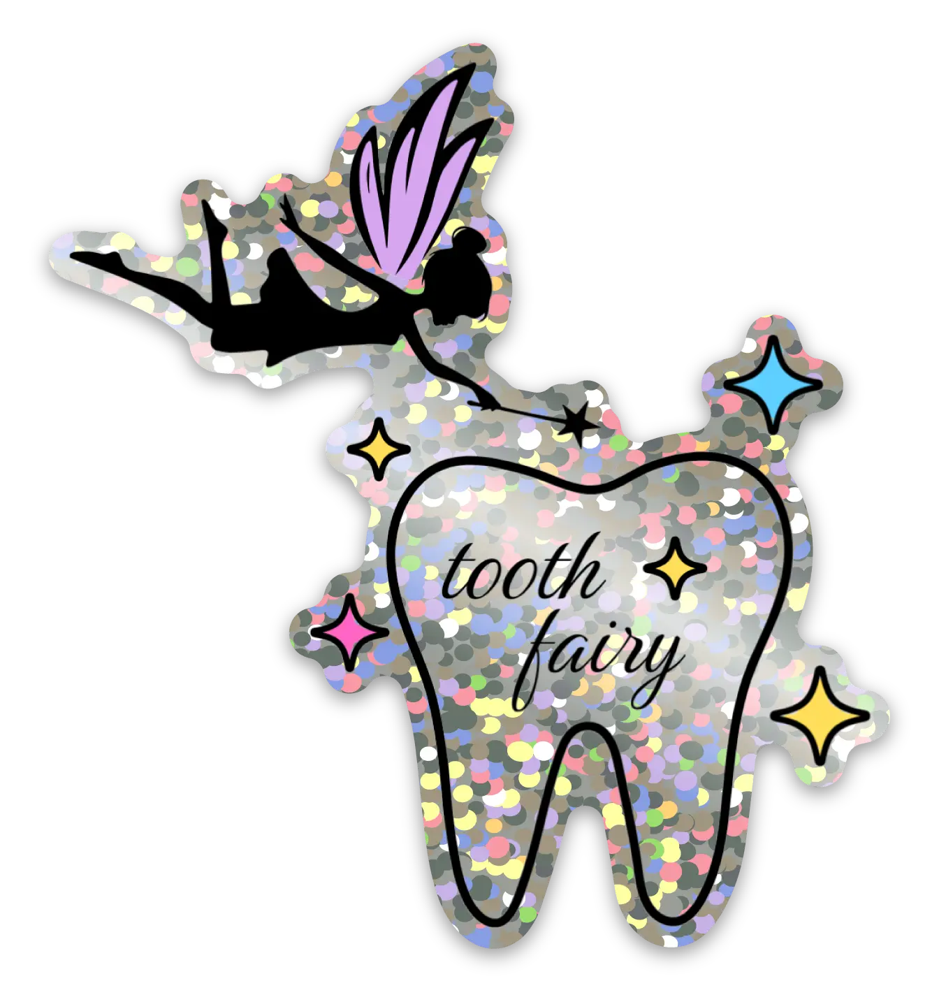 Tooth Fairy Sticker – Holographic Dental Vinyl Decal