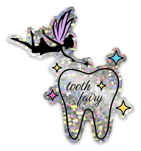 Tooth Fairy Sticker – Holographic Dental Vinyl Decal