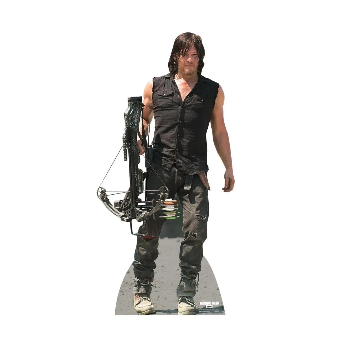 212 MAIN Lifesize Daryl Dixon Crossbow Cardboard Cutout - The Walking Dead TV Series Collectible, 70x34in Fan-Favorite Home Decor Gift for Enthusiasts