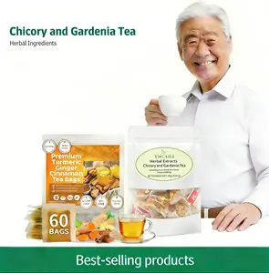Kanglai Chicory & Gardenia Herbal Tea Beverage -30 Tea Bags, Ready-to-Drink, Convenient, with Orange Peel & Chrysanthemum, Natural Ingredients, Heat Relief, Herbal Teas