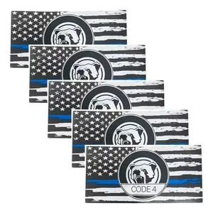 Thin Blue Line Sticker, Code 4 Sticker Police, Police Support Stickers - American Flag Thin Blue Line Decal for Cars, Trucks, Windows, Laptops (A,5PCS) Kids' ATM Piggy Bank with Coin Recognition