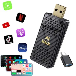 【FIFA World Cup 2026】Yurnlv  AI Box - Streaming Netflix/Youtube/Tiktok to your car! 4 in 1 Wireless CarPlay and Android Auto Adapter suitable for Factory wired CarPlay Cars