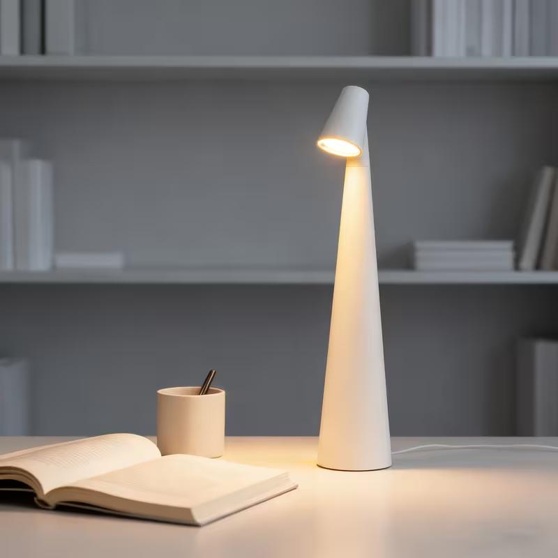 Cordless LED Desk Lamp with Rechargeable Battery Features Three Brightness Settings And Smooth Dimming Touch Control And Is Portable for Use in The Office Outdoors Or in Various Rooms Like The Bedroom Living Room Dining Room Balcony Hotel