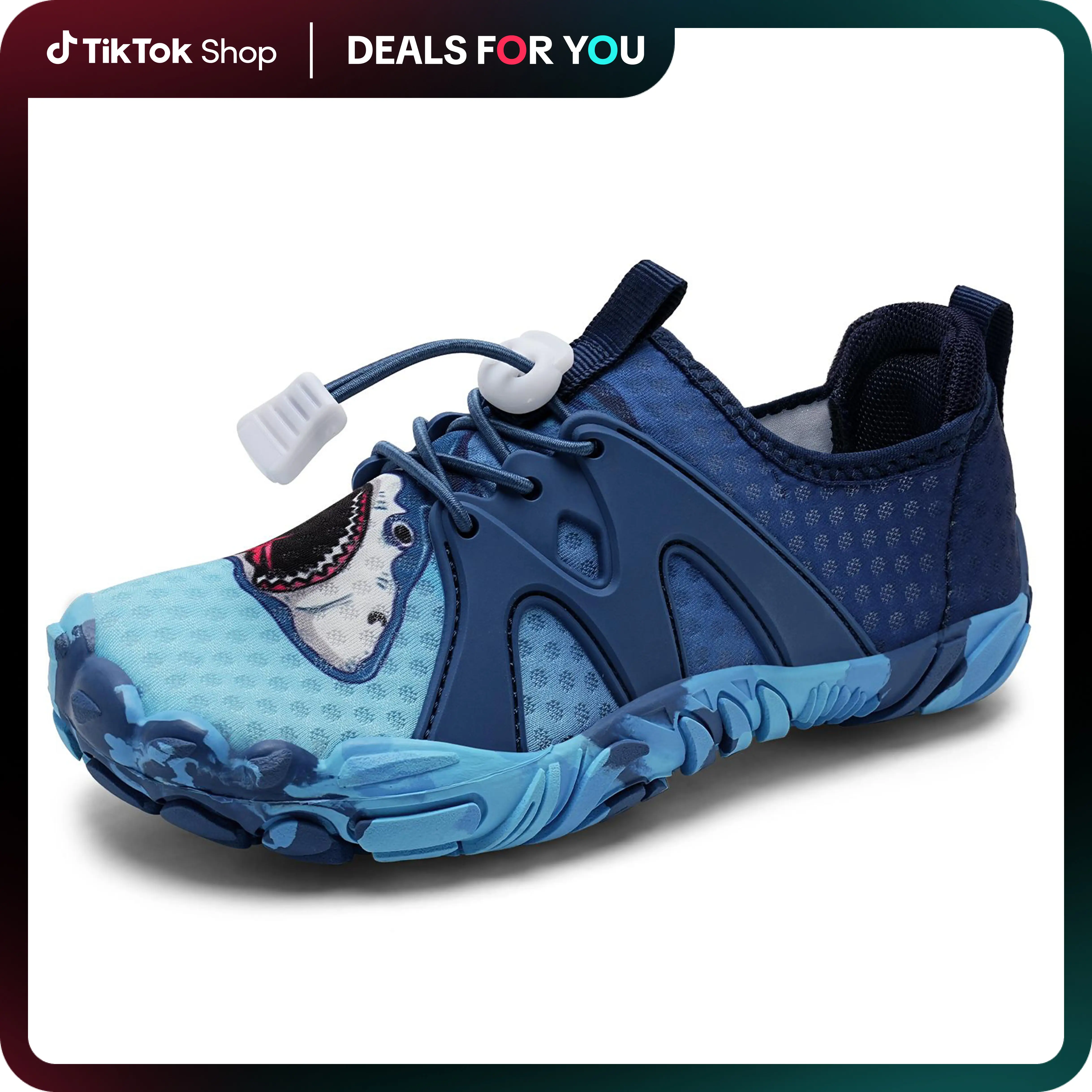 WateLves Toddler/Little/Big/Kid Water Shoes Wide Barefoot Aqua Athletic Sneakers Girls Boys Hiking Beach Swim Fast Dry Shoes Built-in Heel Grips TikTo