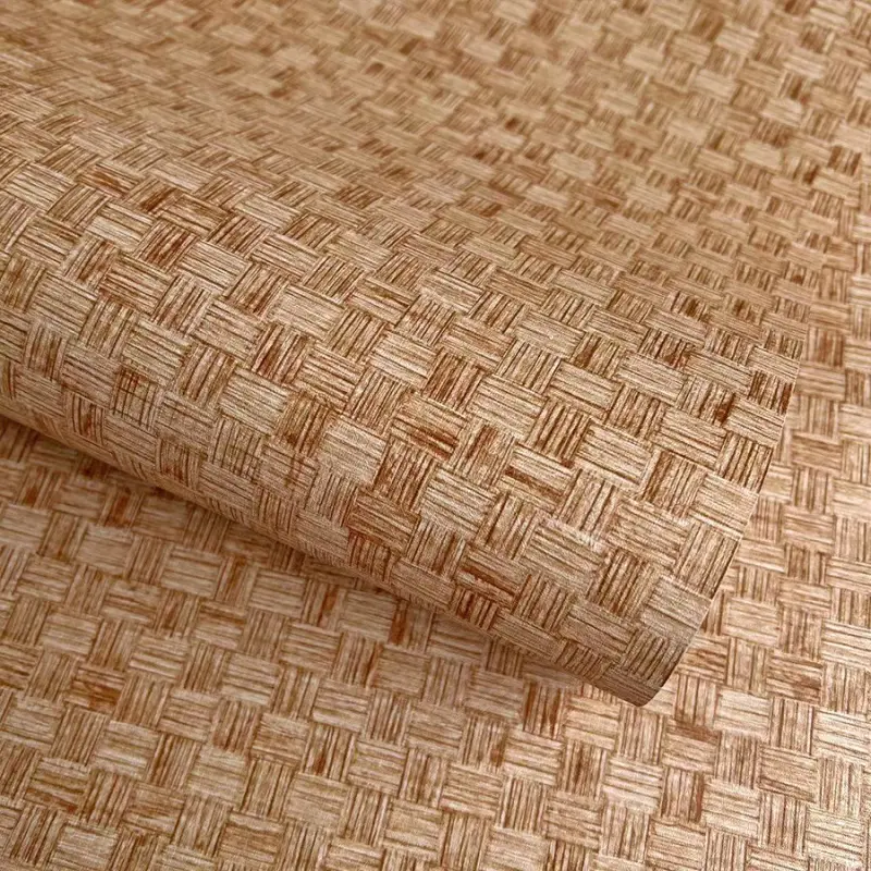 1 Piece Chinese Vintage Bamboo Mat Pattern Self-Adhesive PVC Wallpaper | Peel-and-Stick Wall Covering for Tea House, Restaurant, Study & Commercial Renovation | Multiple Sizes: 45cm*300cm/500cm/1000cm (17.72in*118.11in/196.85in/393.70in)