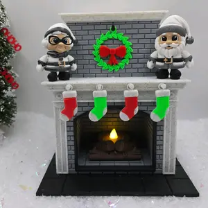 3d Printed Desktop Fireplace (FIREPLACE ONLY NO MINIS OR ELVES INCLUDED)