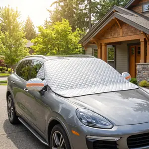 Car Winter Weather Windshield Protector Winter Dust Rain Ice Frost Guard Protector Durable Design for Year Round Weather Protection & Summer Sunshade