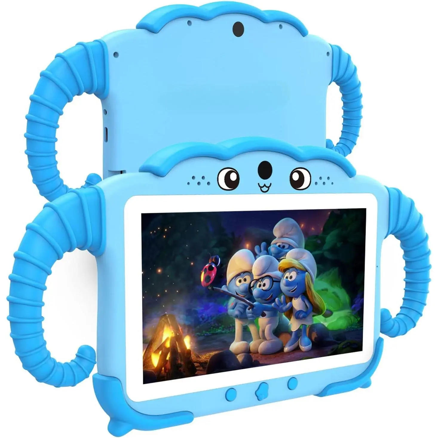 7-Inch Flat Screen Tablet for 3-12 Year-Olds, 32GB Android Learning Tablet with Animal-Themed Case, WiFi, Dual Camera, Bluetooth, Charging Support, Parental Control, YouTube Access, Blue (Gaming & Fan Shop Ready), Girls