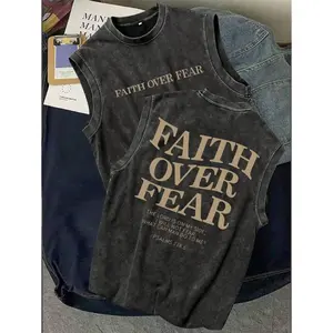 ( Five-star review)Men Sleeveless Casual Washed Vintage Round Neck Tank Top