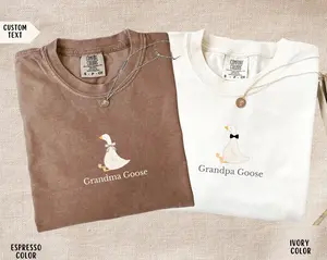 Comfort Colors Grandma And Grandpa T-Shirt, Goose Grandparent Shirt, Cute Family Gift, Matching Tee For Grandparents, Funny Graphic Tee, Vintage Couple Top