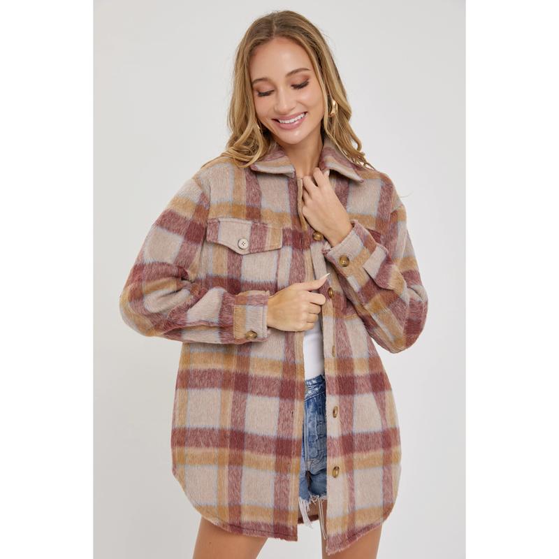 Hazy Rose Plaid Shacket