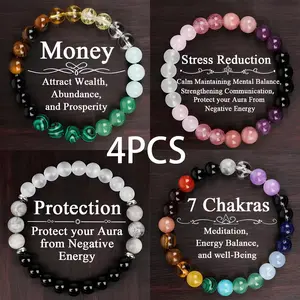 4 Pcs Bohemian Beaded Bracelets for Women, Natural Citrine & Malachite Colorblock Crystal Jewelry, Elegant Fashion Couple Bracelets for Party Banquet, Christmas & New Year Gift for Women Girls