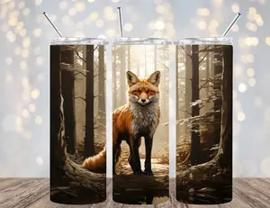 20 OZ FOX DESIGNS 5 TO CHOOSE FROM INSULATED SKINNY TUMBLER W/ STRAW