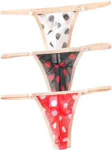 Men's Lace Thongs Set, Breathable & Elastic Low Waist Underwear, Slim Fit Design, Solid Color Comfort Wear for All Seasons