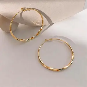 Gold Chunky Hoop Earrings for Women – Simple Elegant Hoops, Hypoallergenic & Tarnish-Resistant | Great Daily Jewelry & Perfect Gift for Her