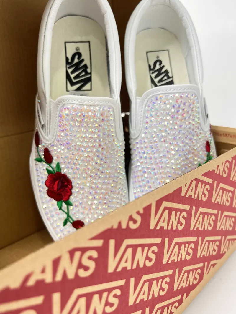 Handcrafted Elegance: Slip into Sparkling Elegance in Vans Sneakers