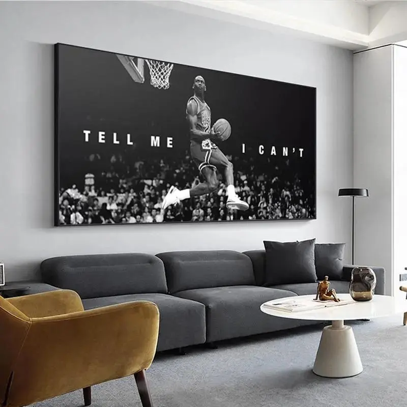 Basketball Tell Me I Cant Print Black And White Motivational Sports Wall Art Slam Dunk Poster Gym Decor Gift For Him