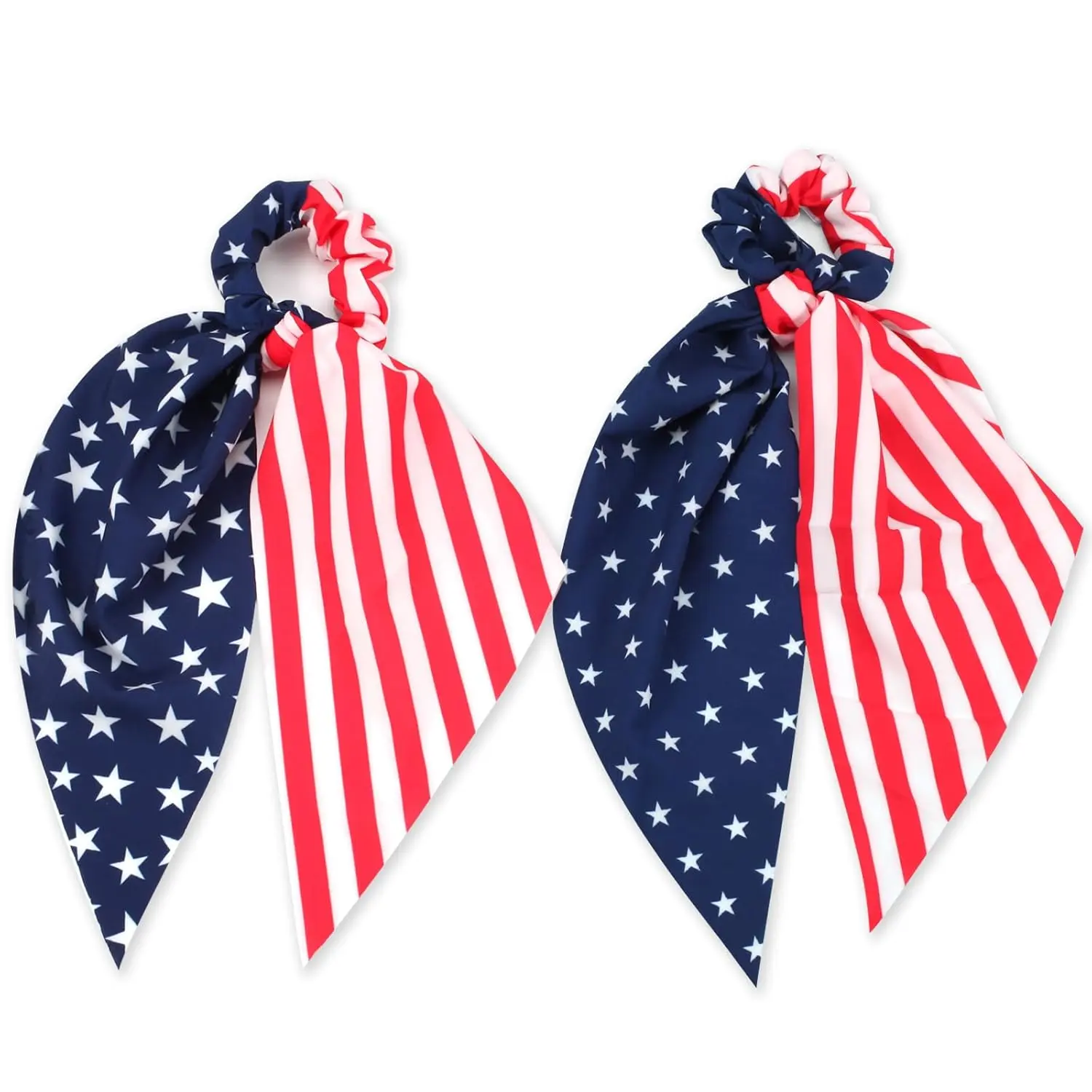 2Pcs America Flag Hair Ties