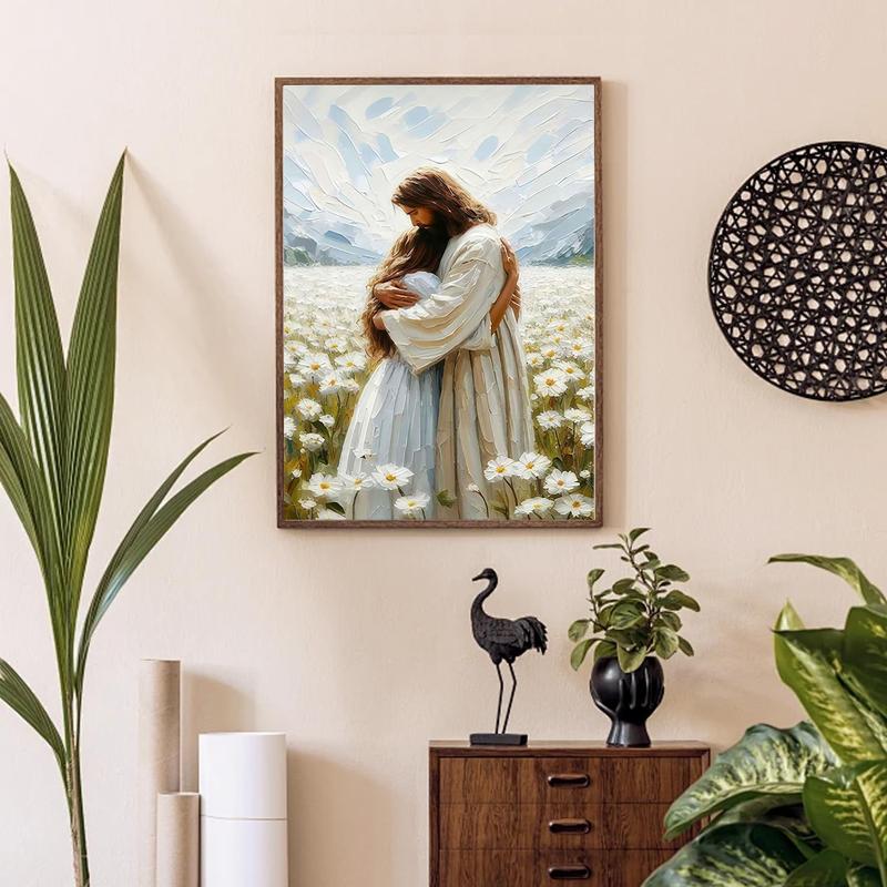 Paint by Numbers for Adults and Kids Beginner, Jesus Hugging Woman Christian Painting by Number Kits On Canvas, Number Artist Paint by Number Kit DIY Oil Painting Acrylic Paints, Home Wall Decor