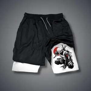 Anime Double-Layer Sports Shorts Graphic Shorts Black Shorts Camo Shorts Streetwear Shorts Men Outfits Men Short Shorts Vacation Outfits Shorts