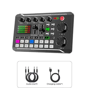 Podcast Live Digital Sound Card Equipment Package, BM-800 Microphone Set, BT Connection, Audio Interface, Audio Mixer, Recording Studio Package, Podcast Microphone Package for Mobile Phone/Computer/PC