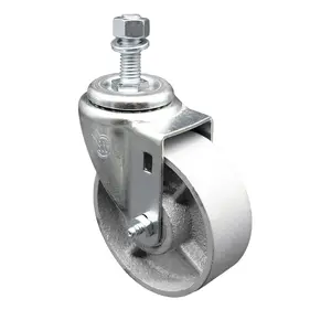 Service Caster Brand Replacement for Colson Caster 2.04254.12 MTG10 - Semi Steel Cast Iron Swivel Threaded Stem Caster - 4" Silver Wheel and 1/2" x 3/4" Stem - 300 lbs Capacity/Caster