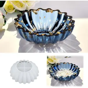 5.24 x 1.65 Inches Flower Tray Silicone Epoxy Resin Bowl Molds for DIY Jewelry Holder Trinket Container Box Candle Holder