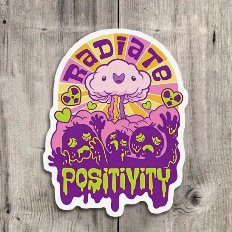 Radiate Positivity - Colorful Sticker - Vibrant  Decal Compatible With Ipad, Kindle, Water Bottle, Books, Laptops, Notebooks, Journals, Desks, Study Spaces, Dorm Room Decor - Great For College Students And Positivity Advocates