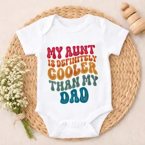Newborn Baby Bodysuit Romper Outfit My Aunt Is Definitely Cooler Than My Dad baby clothes boy Unisex Baby Fashionable baby girls clothes Perfect Gift for Grandma, Parents, Perfect for Coming Home & Celebrations