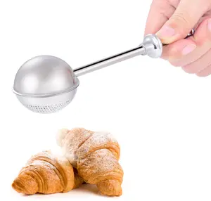 Flour Sifter, Stainless Steel Flour Sifter for Baking, One Handed Operation Baking Sifters, Great Flour Sieve Bakers Dusting Wand for Quick Sifting Cakes and Spices XVBITOR