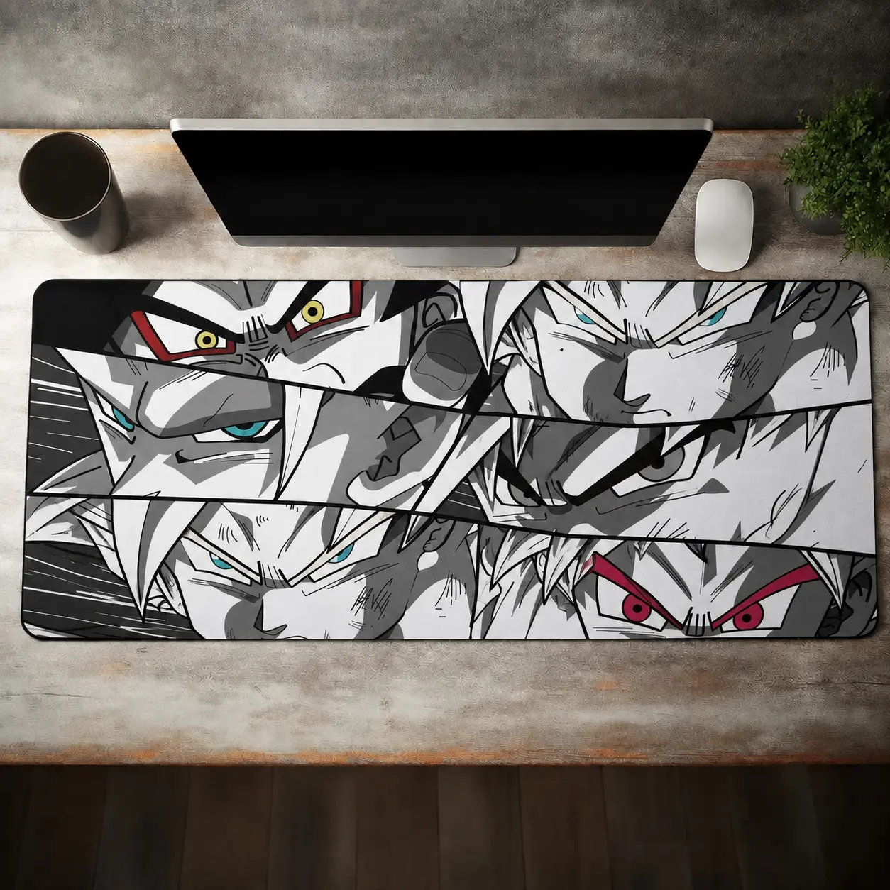 Dragon Warriors Manga Collage Extended Gaming Mouse Pad, Anime Desk Mat, Large Gaming Mousepad, Gamer Setup, PC Accessories, Keyboard Mat