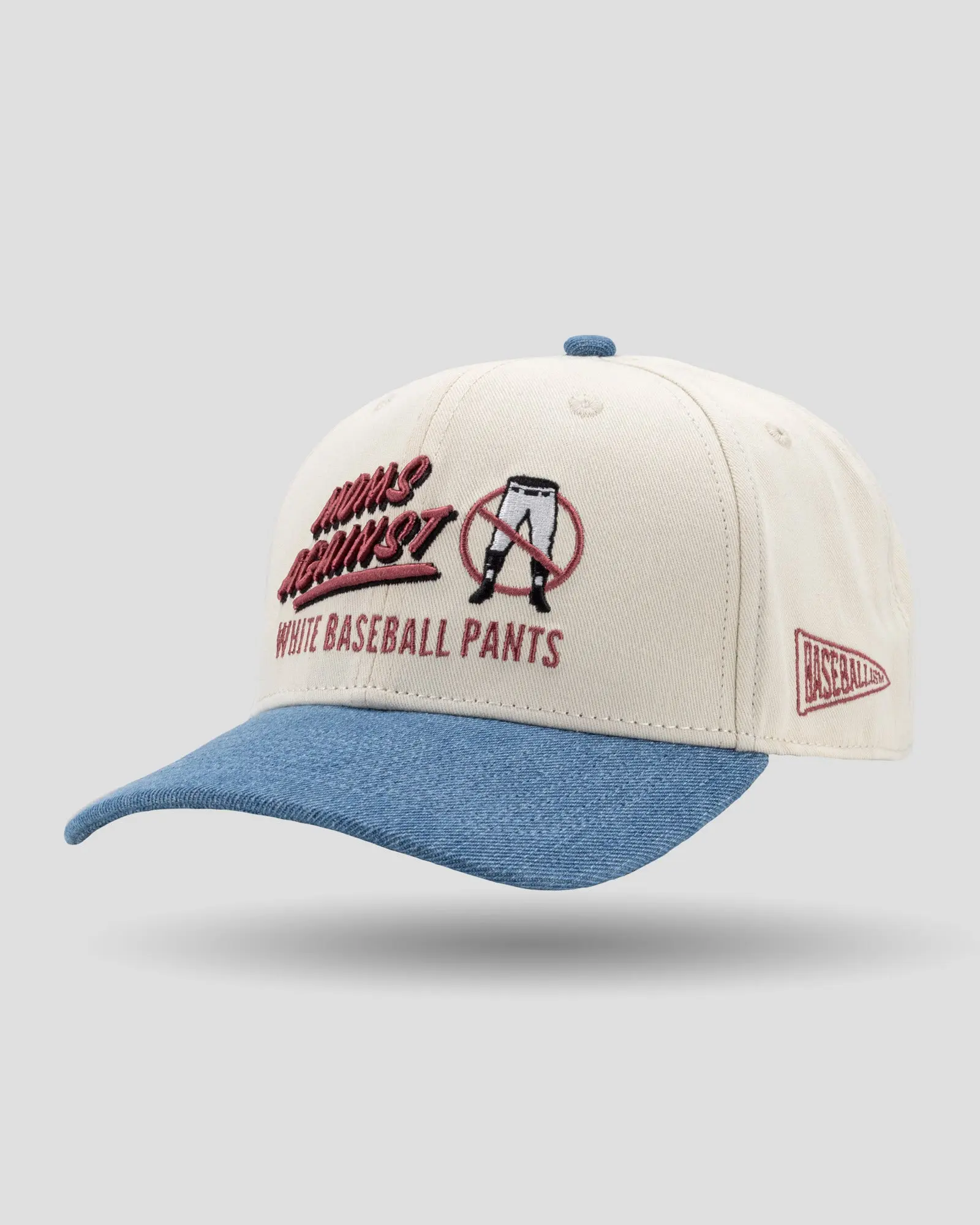 Moms Against White Baseball Pants Denim Fan Cap