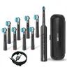 Electric Toothbrush with 8-Count Brush Heads, USB Rechargeable Waterproof Rotating Toothbrush with 3 Cleaning Modes, Cordless Oral Care Product for Adults, Rechargeable Toothbrushes for Adults