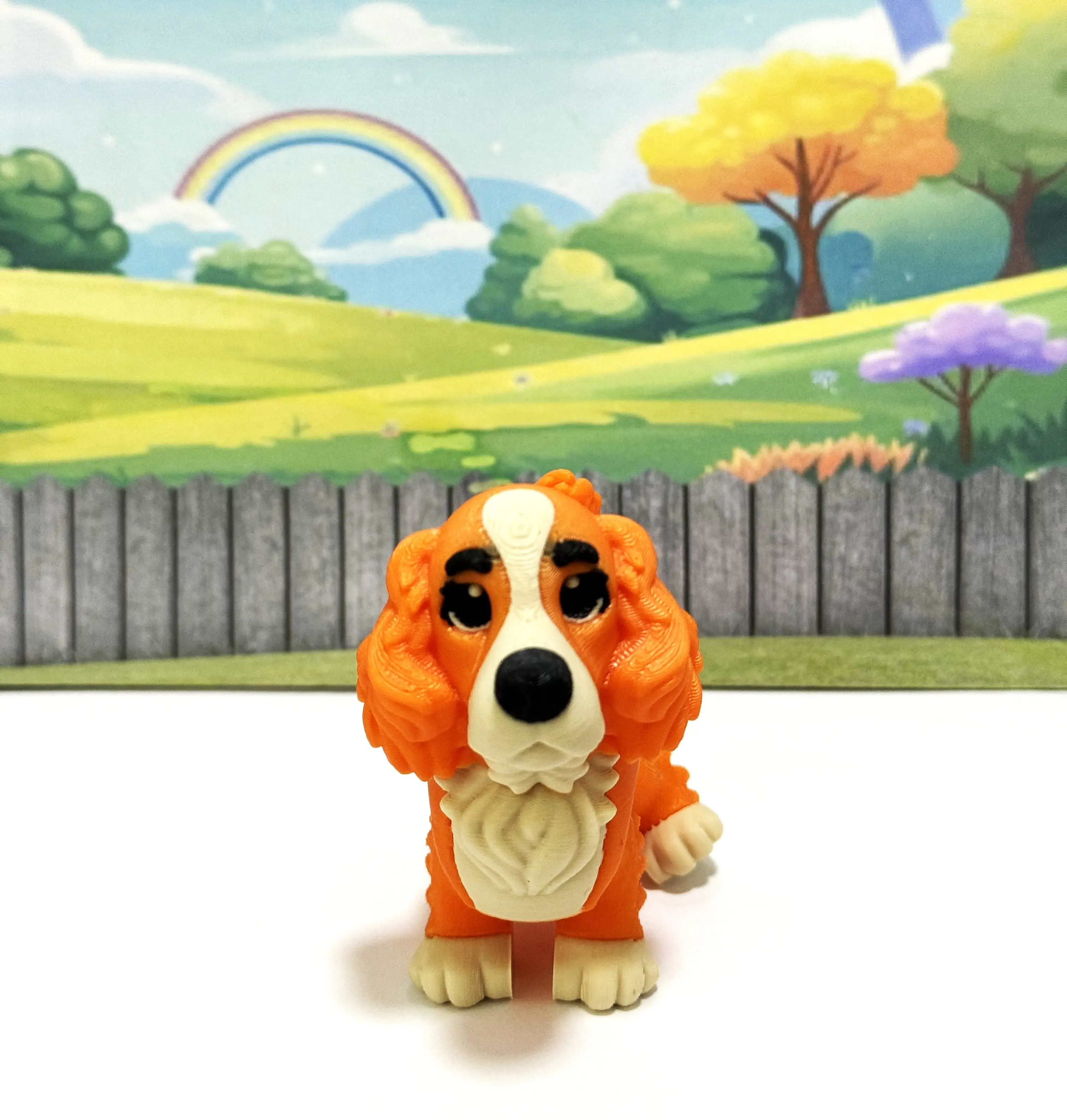 Cocker Spaniel 3D Printed Articulated Dog Figure 2" Realistic Look Puppy Dog Home Office Decor AD-CS-ORANGE-S