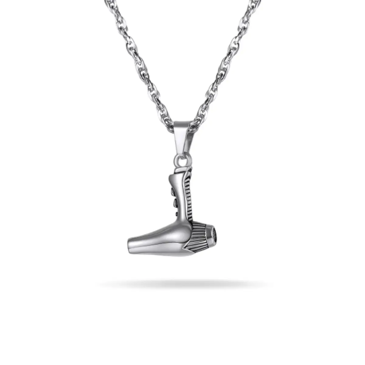 PROSTEEL Hairdryer Pendant Necklace Stainless Steel Hair Stylist Hair Salon Necklaces Jewelry Unisex For Men Women with Gift Box