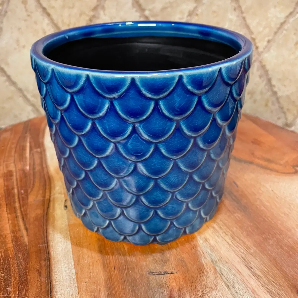 Blue Fish Scale Planter