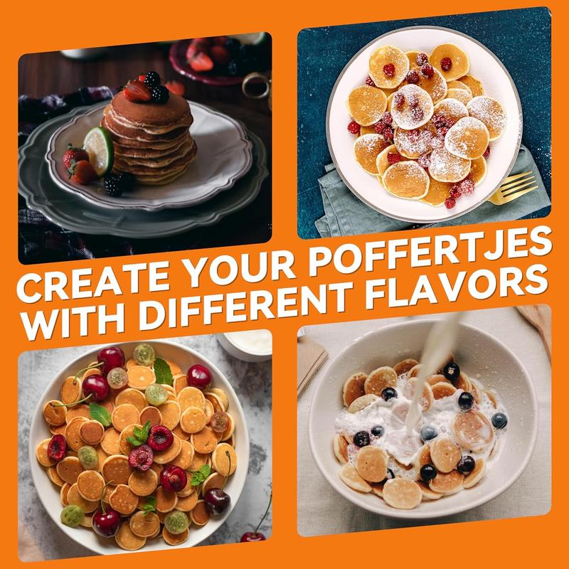 Mini Pancakes Maker Machine, Dutch Mini Pancake Griddle, 14 Holes Electric Poffertjes Pan, Ideal for Breakfast, Snacks, Desserts & More