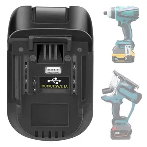 Converter Battery Adapter with USB Charging Socket for Dewalt 20V Battery & Milwaukee M18 18V Lithium Battery Converter to Makita 18V BL1830 BL1840 BL1850 Cordless Tools Use(Bare Adapter Only)
