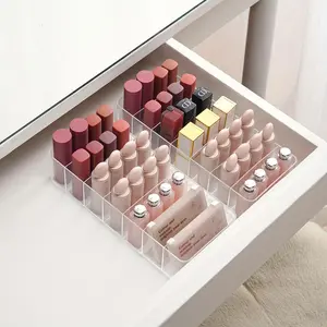 1/2-Pack Transparent 7-Compartment Lipstick Organizer Box, Perfume Organizer
