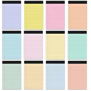 12 PCS 4" x 6" Small Legal Pad College Ruled Lined Mini Legal Pad 80 GSM Pastel Colored Memo Notepad 30 Sheets Memo & Scratch Notepad for Home Office School Work Business To Do List Grocery List
