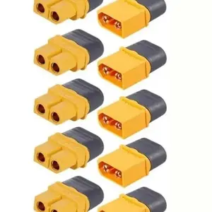 Xt60h Connector Set Male Female Bullet Durable Reliable Connectors with Protective Shell, PVC Power Plug Adapter Terminals Terminal Plug Kit for RC Airplanes Cars Batteries
