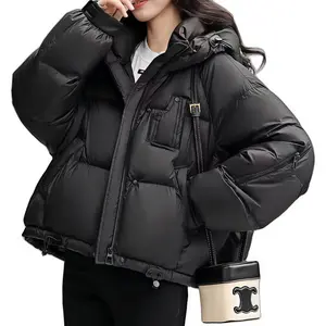 YAYA Women's Soft Puffer Down Jacket Winter Warm Long Sleeve Hooded Puffer Jacket Comfortable Fashion Outdoor Womenswear Tops