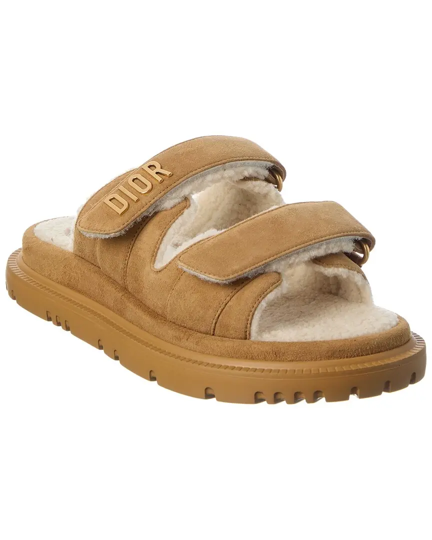Dior Dioract Suede & Shearling Sandal