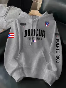 Men's Geometric Pattern Graphic Hoodie, New Trendy Kangaroo Pocket Design, Comfortable Casual Sporty Fitted Sweatshirt, Fall & Winter, Graphic Hoodies, Casual Hooded Sweatshirt