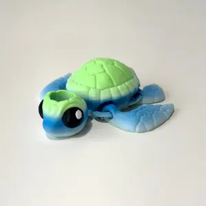 Sea Turtle Straw Topper - 3D Printed Articulating Figure Drink Drinkware